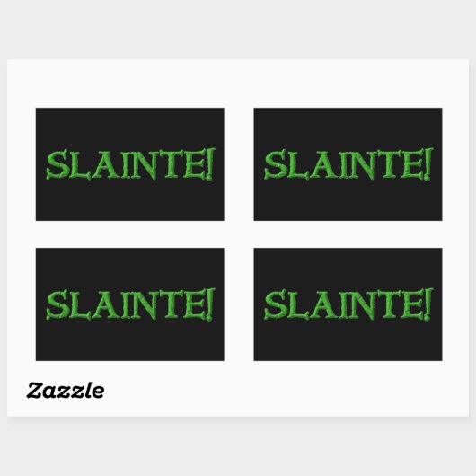 Slainte zwarte rechthoekstickers rechthoekige sticker (Vel)