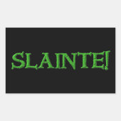 Slainte zwarte rechthoekstickers rechthoekige sticker (Voorkant)
