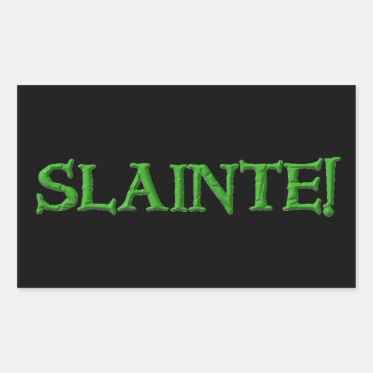 Slainte zwarte rechthoekstickers rechthoekige sticker (Voorkant)