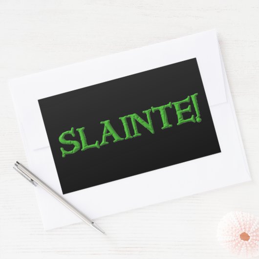 Slainte zwarte rechthoekstickers rechthoekige sticker (Envelop)