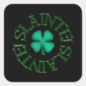 Slainte zwarte vierkante stickers (Voorkant)