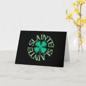 Slainte zwarte wenskaart kaart (Gele Bloem)