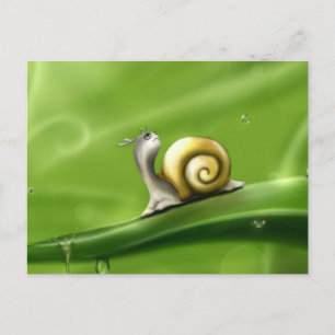 slak - 83672 slak druppels regenval kinderziek briefkaart