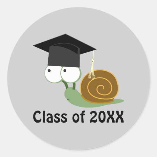 slak Afstuderen 20XX Ronde Sticker (Voorkant)