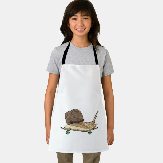 Slak als Skater met Skateboard Schort (Insitu)