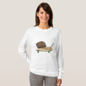Slak als Skater met Skateboard T-shirt (Voorkant volledig)