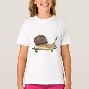 Slak als Skater met Skateboard T-shirt