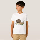 Slak als Skater met Skateboard T-shirt (Voorkant volledig)