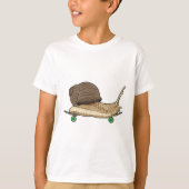 Slak als Skater met Skateboard T-shirt (Voorkant)