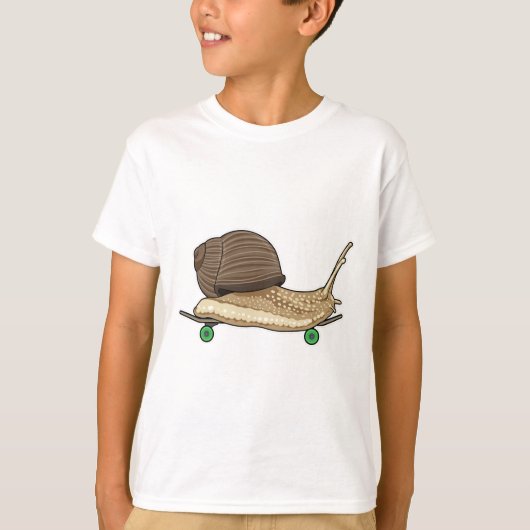 Slak als Skater met Skateboard T-shirt (Voorkant)