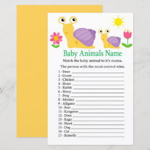 Slak Baby Animals Name Game