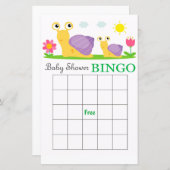Slak baby shower bingo card (Voorkant / Achterkant)