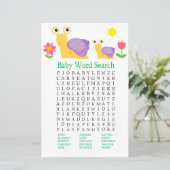 Slak Baby shower Word Search Game (Staand voorkant)