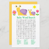 Slak Baby shower Word Search Game (Voorkant / Achterkant)