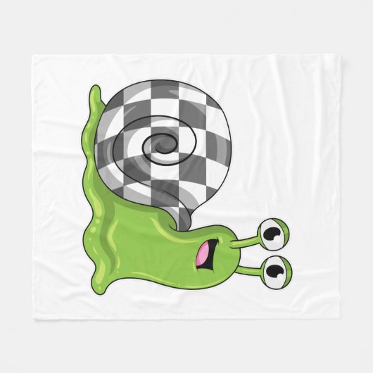 Slak bij Chess met Chessboard Fleece Deken (Voorkant (Horizontaal))