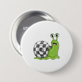 Slak bij Chess met Chessboard Ronde Button 7,6 Cm (Voorkant /achterkant)