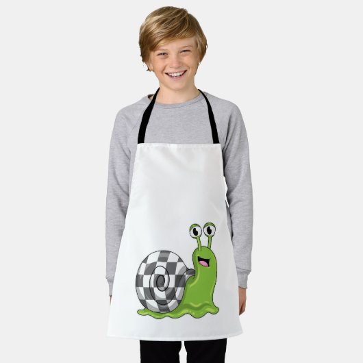 Slak bij Chess met Chessboard Schort (Gedragen)