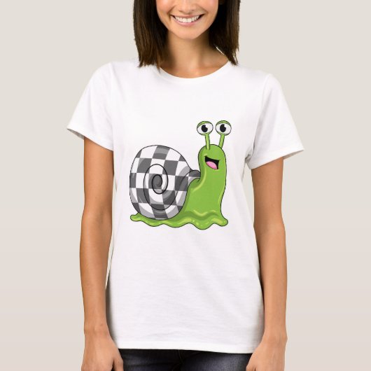 Slak bij Chess met Chessboard T-shirt (Voorkant)