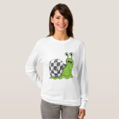 Slak bij Chess met Chessboard T-shirt (Voorkant volledig)