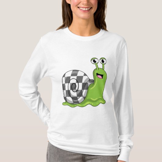 Slak bij Chess met Chessboard T-shirt (Voorkant)