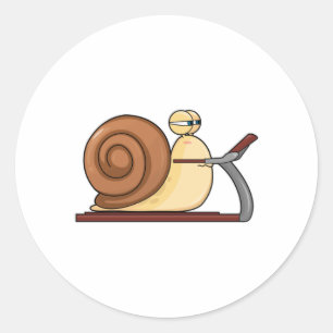 Slak bij Jogging op Treadmill Ronde Sticker