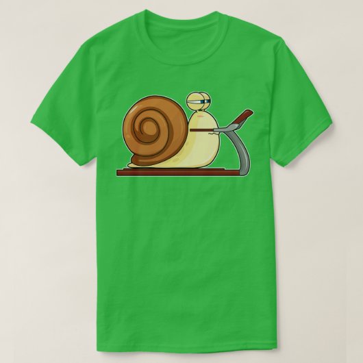 Slak bij Jogging op Treadmill T-shirt (Design voorkant)
