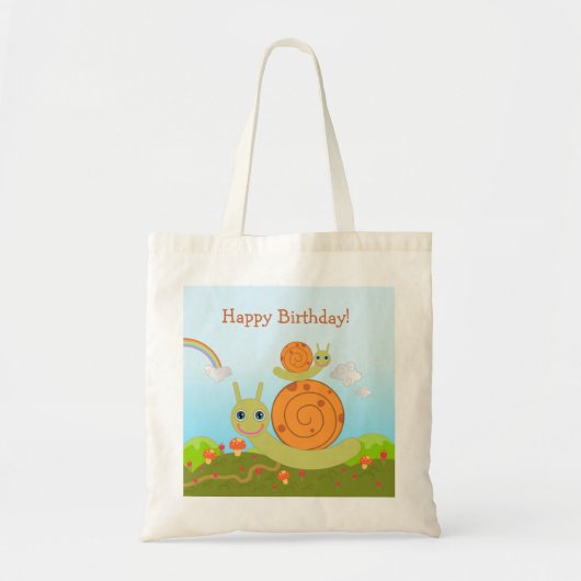 Slak die Happy Birthday wenst Tote Bag (Voorkant)