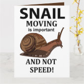 Slak Dier Quote Typografie Slak Kaart (Gele Bloem)