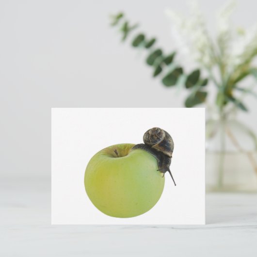 Slak en appel briefkaart (Staand voorkant)