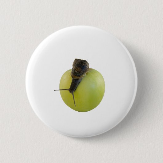 Slak en appel ronde button 5,7 cm (Voorkant)