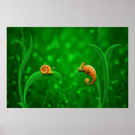 Slak en Chameleon Poster (Voorkant)