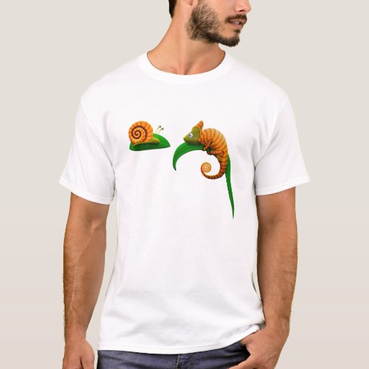 Slak en Chameleon T-shirt (Voorkant)