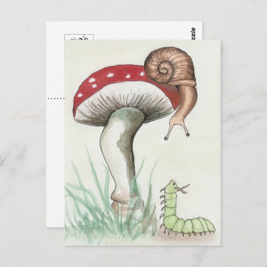 Slak- en driepijlervormig Briefkaart (Voorkant / Achterkant)