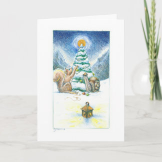 Slak en Eekhoorn III: Het verfraaien Feestdagen Kaart