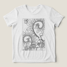 Slak en een klein bijtje met bloemen Tri-Blend shirt
