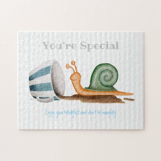 Slak en gestreept bekertje legpuzzel (Horizontaal)