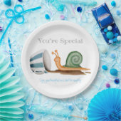 Slak en gestreept bekertje papieren bordje (Feest)