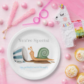 Slak en gestreept bekertje papieren bordje (Feest)