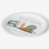 Slak en gestreept bekertje papieren bordje (Gekanteld)