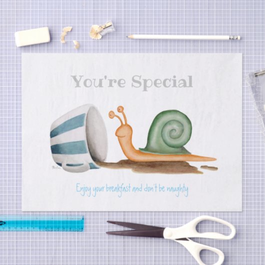 Slak en gestreept bekertje tissuepapier (Craft)