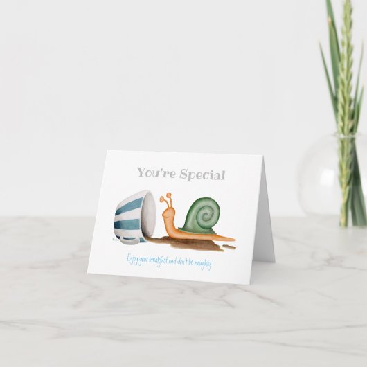 Slak en gestript bekertje kaart (Voorkant)