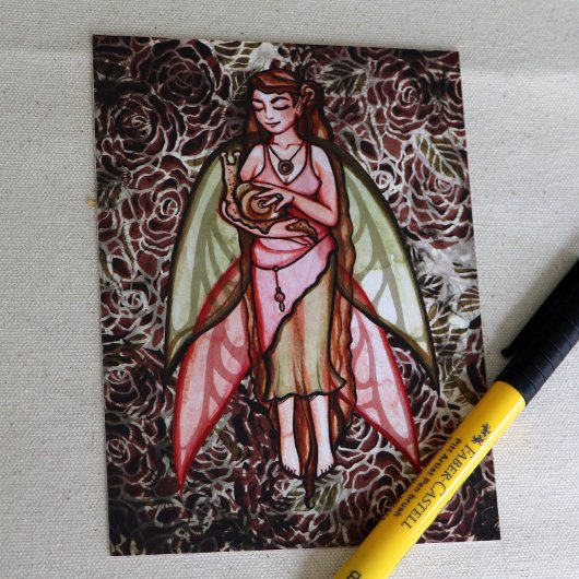 Slak Fairy Cute natuur houdt van feiers kunstwerk Briefkaart