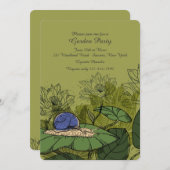 Slak in de tuin Uitnodiging (Voorkant / Achterkant)