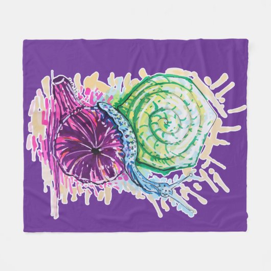 Slak in de vijg fleece deken (Voorkant (Horizontaal))