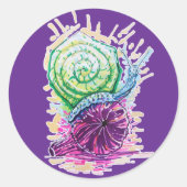 Slak in de vijg ronde sticker (Voorkant)