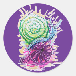 Slak in de vijg ronde sticker