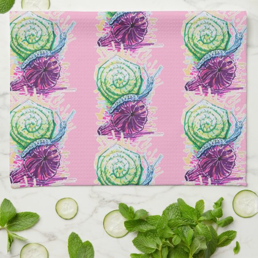 Slak in de vijg theedoek (Gevouwen)