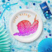 Slak in grafische stijl papieren bordje (Feest)