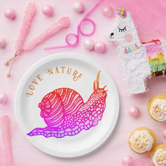 Slak in grafische stijl papieren bordje (Feest)