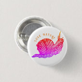 Slak in grafische stijl ronde button 3,2 cm (Voorkant /achterkant)